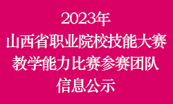 2023年山西省职业院校技能大赛教学能力比赛参赛团队信息公示
